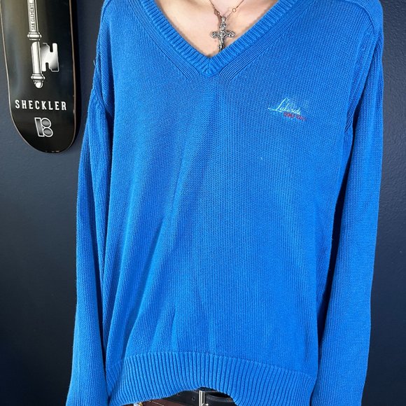 Distressed Blue Sweater - Picture 1 of 3